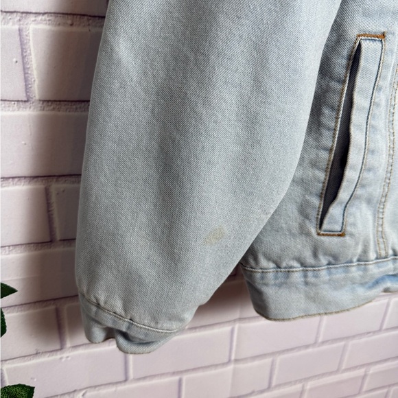 Brooklyn Cloth Sherpa-Lined Denim Jacket Light Wash Size L - Picture 3 of 13